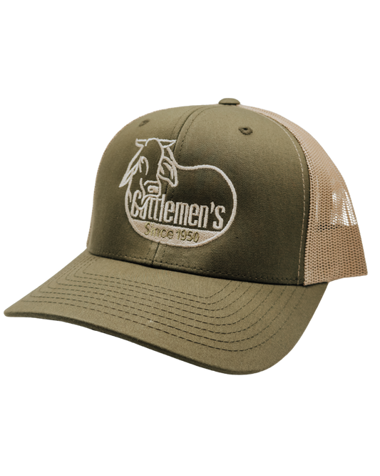 Cattlemen's  Logo Hat -  Olive & Tan