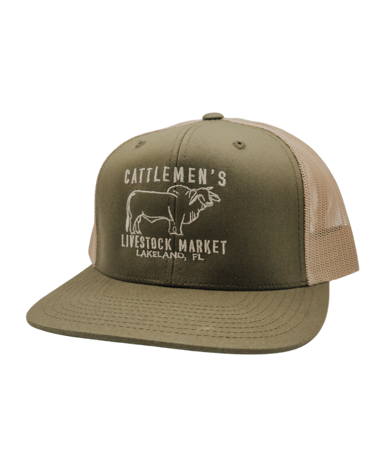 Cattlemen's Old School Logo Hat - Olive & Khaki