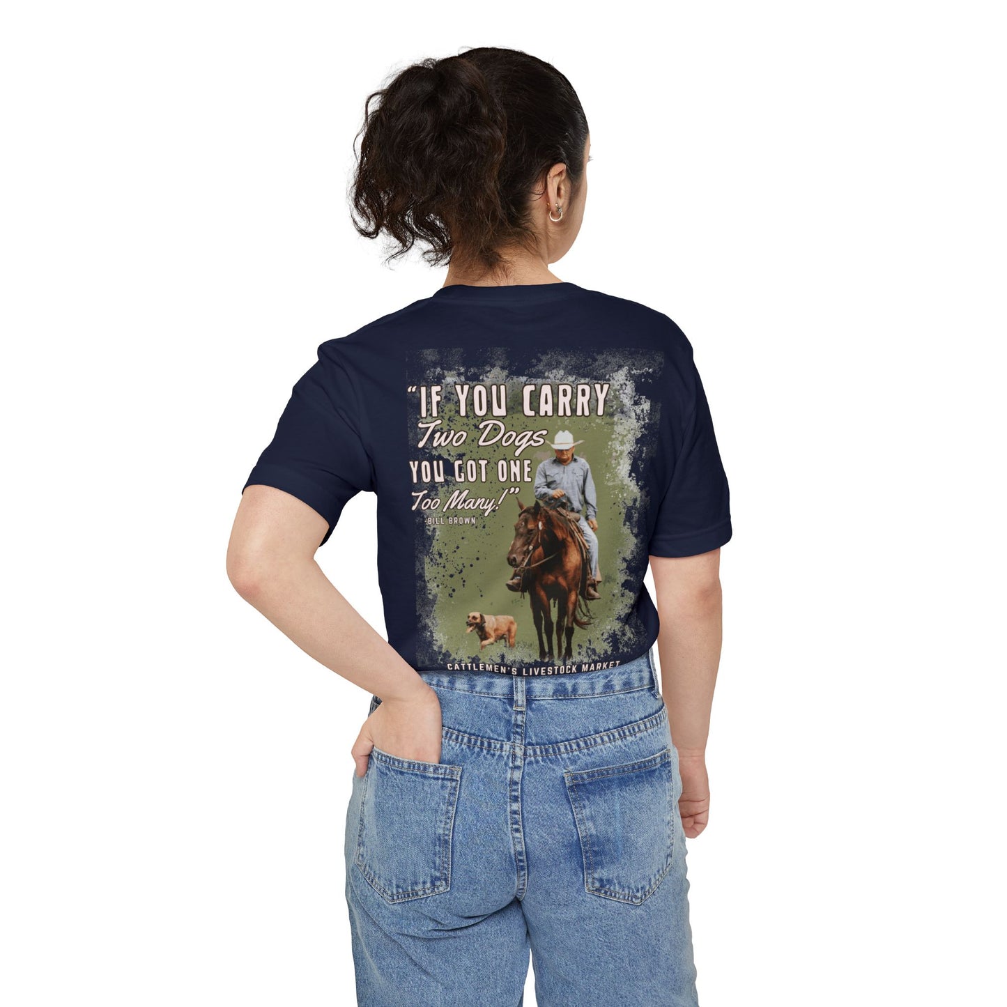 If you carry two dogs -Unisex Pocket T-shirt