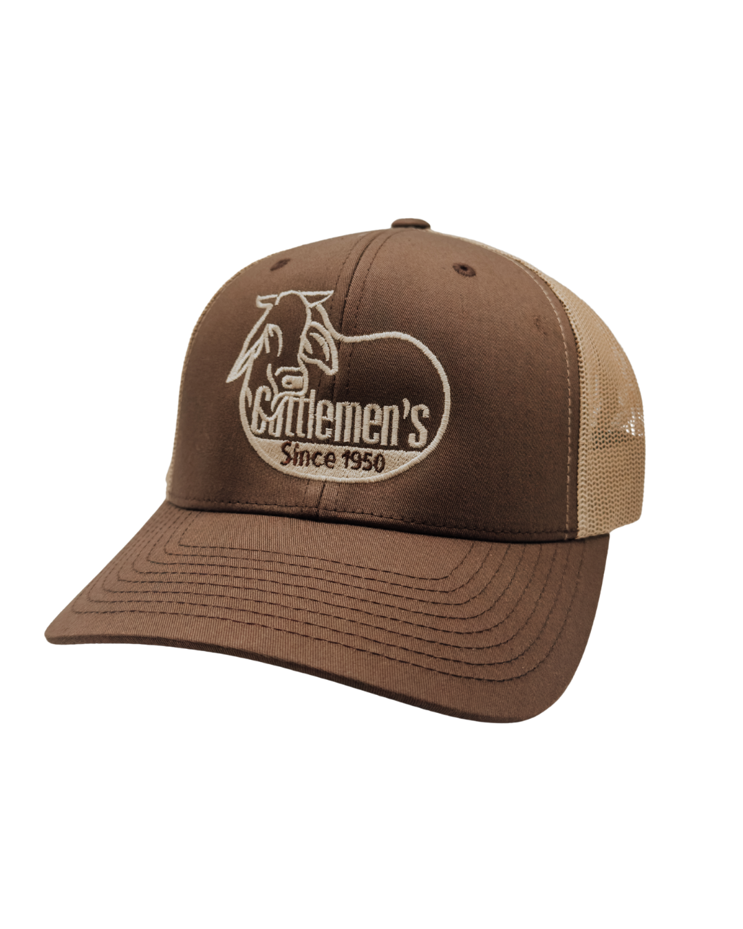 Cattlemen's  Logo Hat -  BROWN AND KHAKI