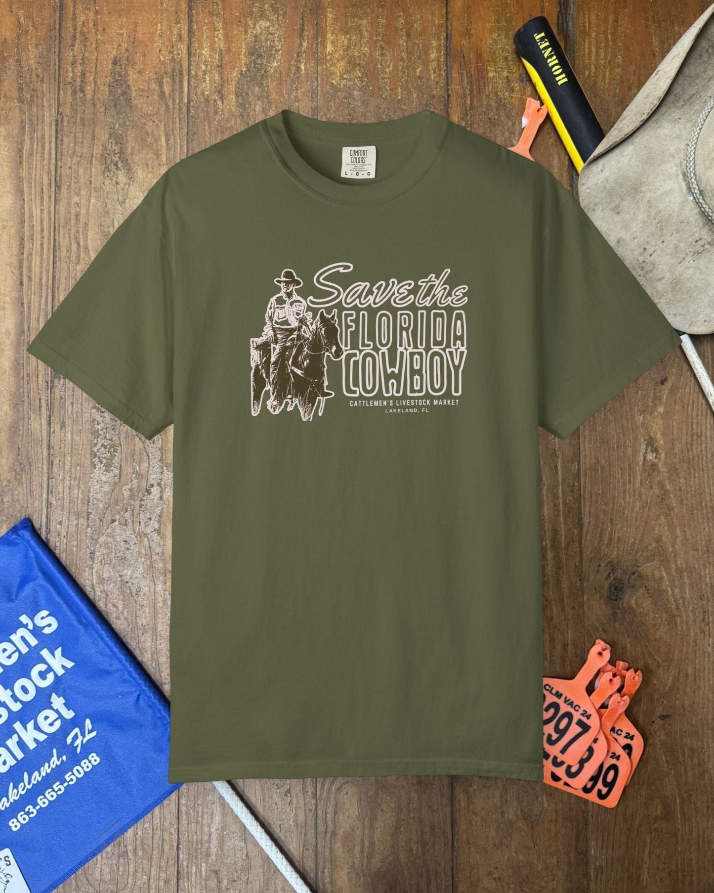 SAVE THE FLORIDA COWBOY | Comfort Colors tee - Olive