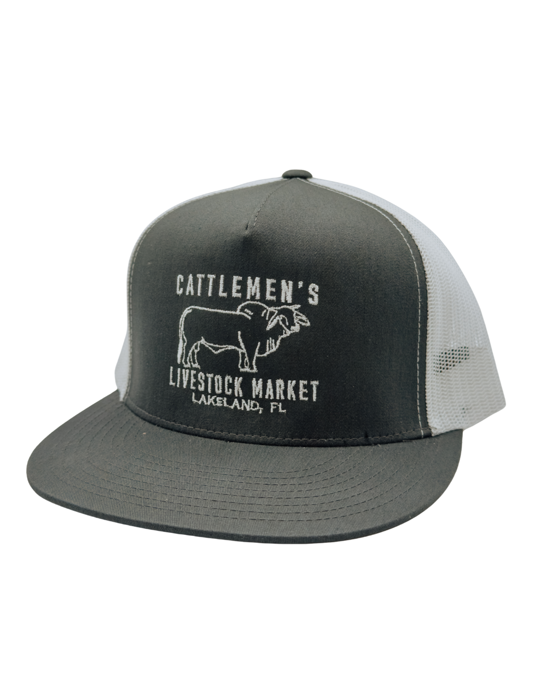 Cattlemen's Old School Logo Hat - Charcoal & white