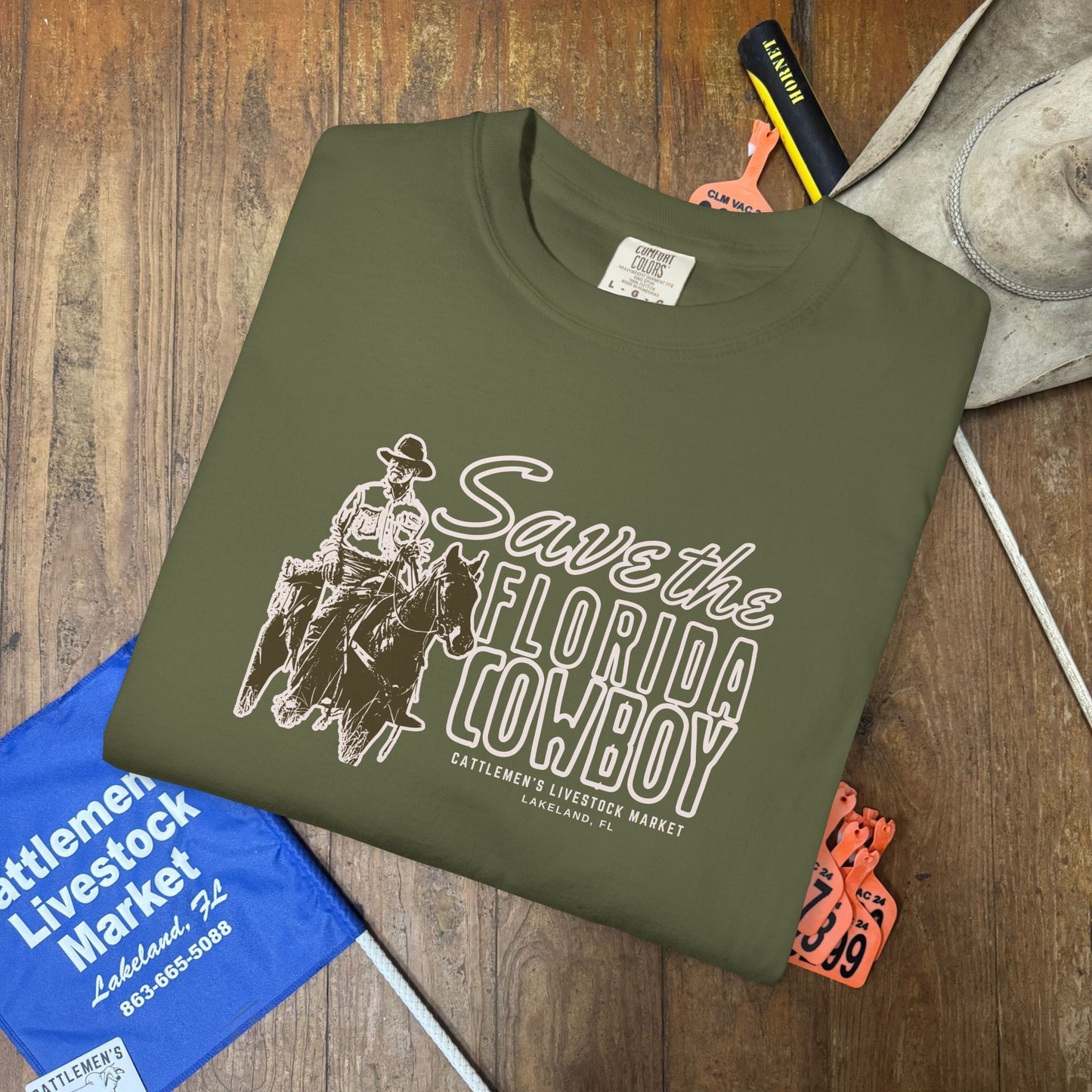 SAVE THE FLORIDA COWBOY | Comfort Colors tee - Olive