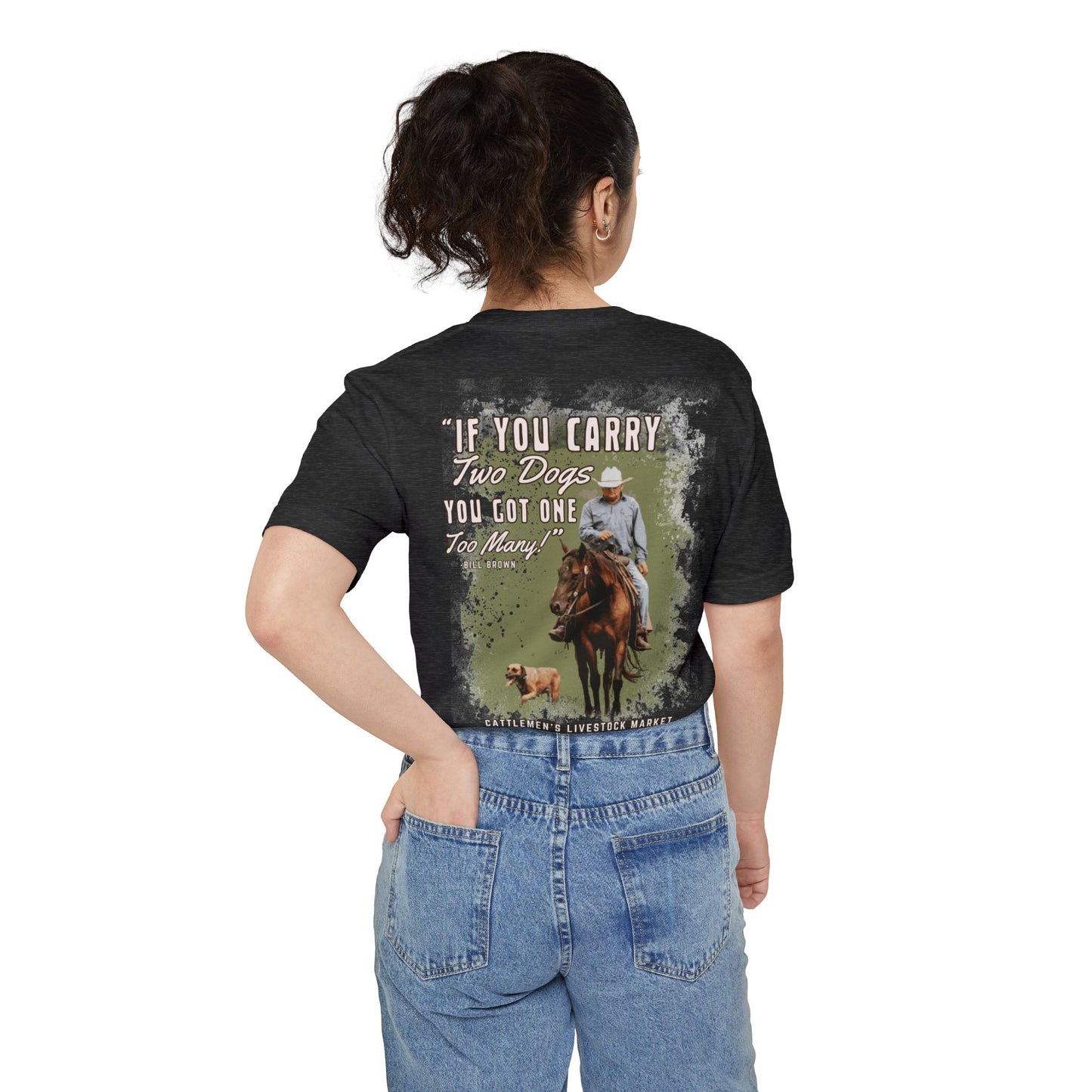 If you carry two dogs -Unisex Pocket T-shirt