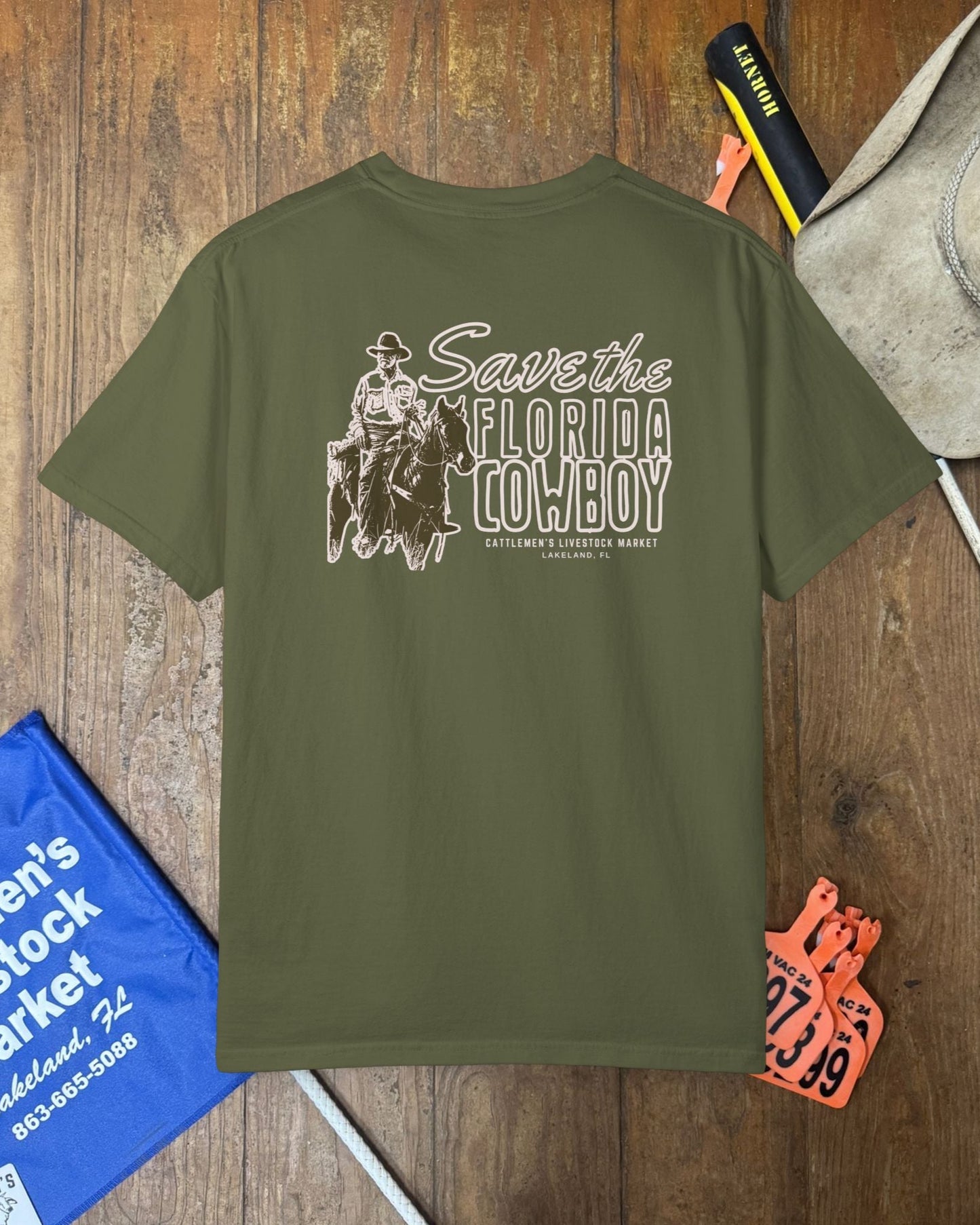SAVE THE FLORIDA COWBOY | Comfort Colors tee - Olive