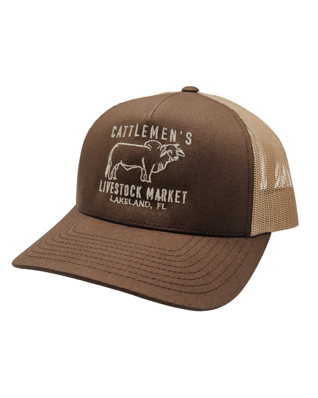 Cattlemen's old school  Logo Hat -  BROWN AND KHAKI