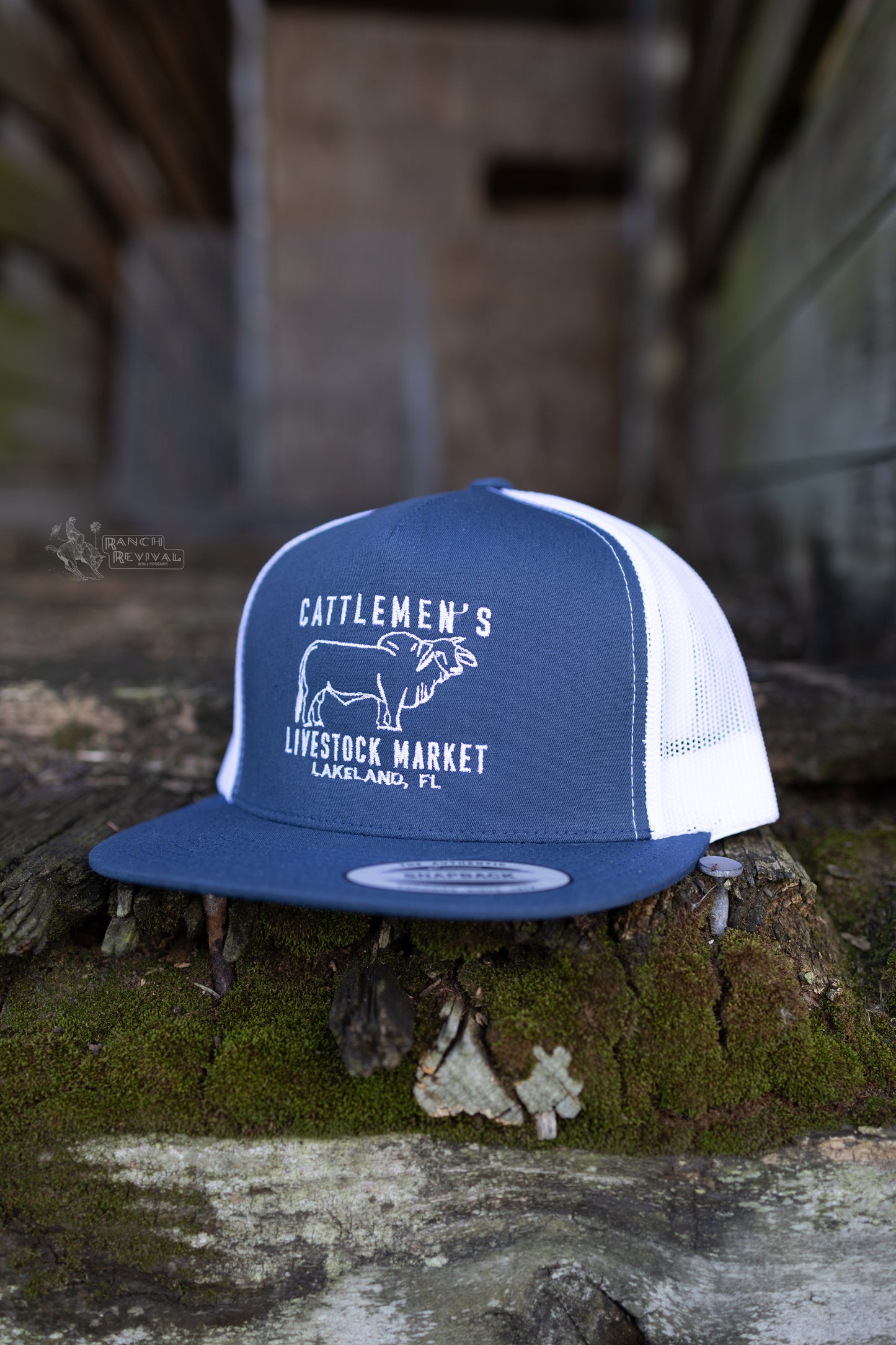Cattlemen's Old School Logo Hat - Navy & white
