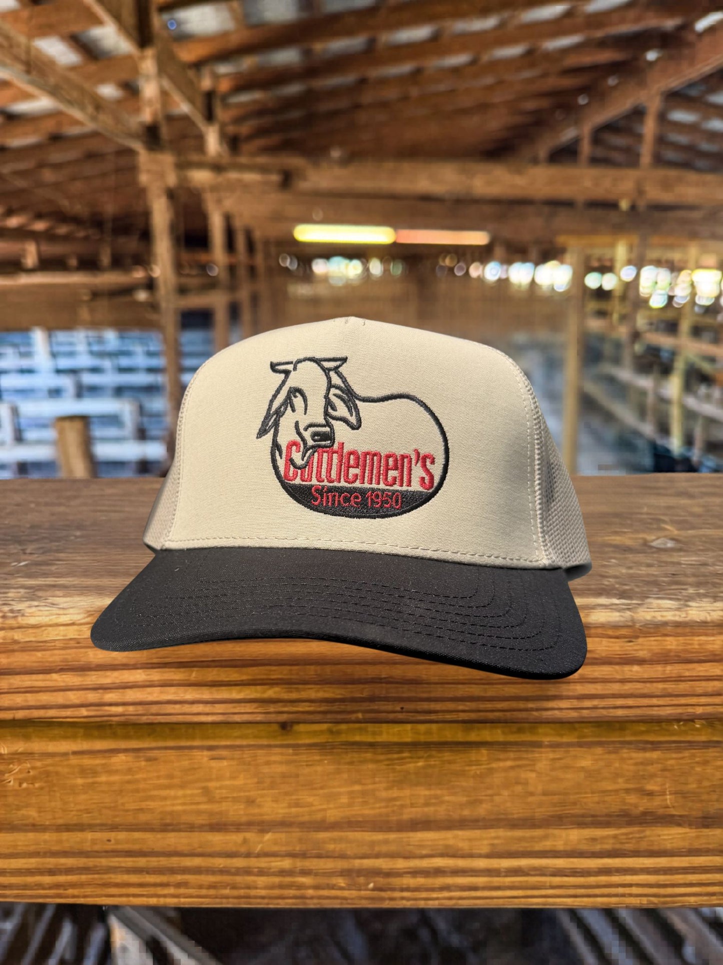 Cattlemen's  Logo Hat -  Khaki/Black/Red