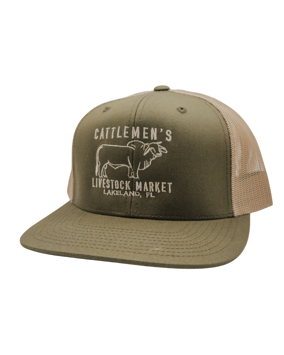 Cattlemen's Old School Logo Hat - Olive & Khaki