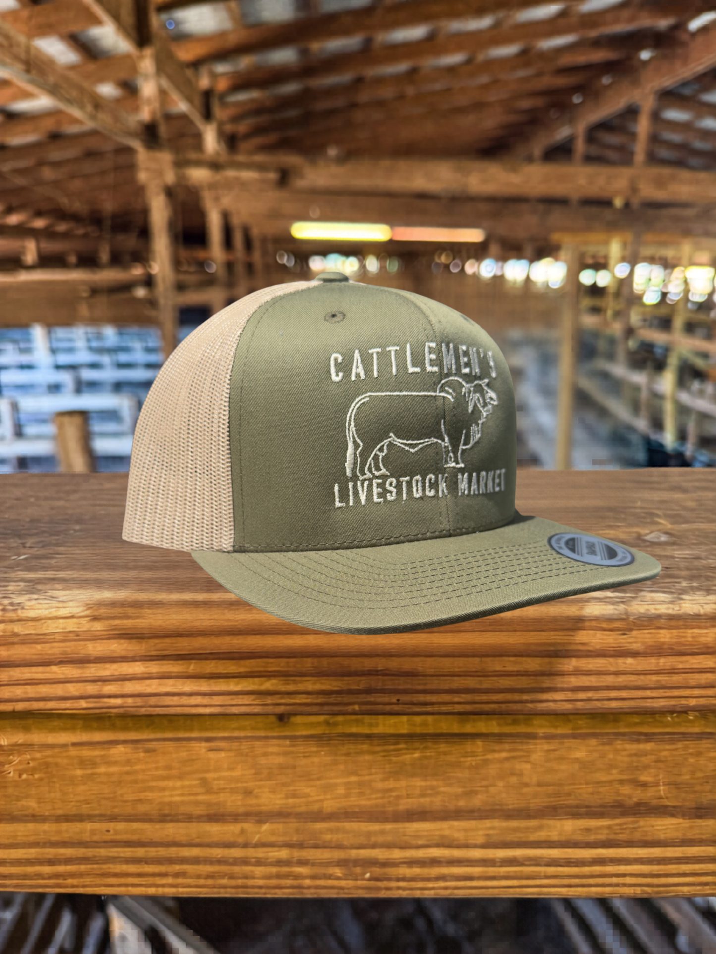 Cattlemen's Old School Logo Hat - Olive & Khaki