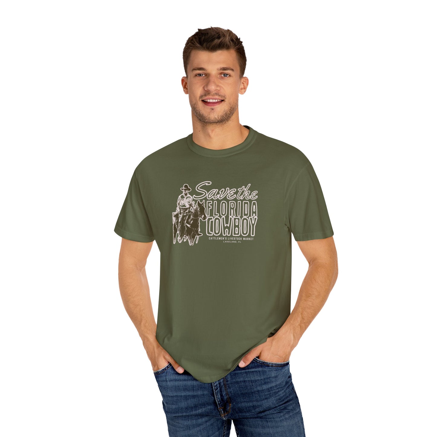 SAVE THE FLORIDA COWBOY | Comfort Colors tee - Olive