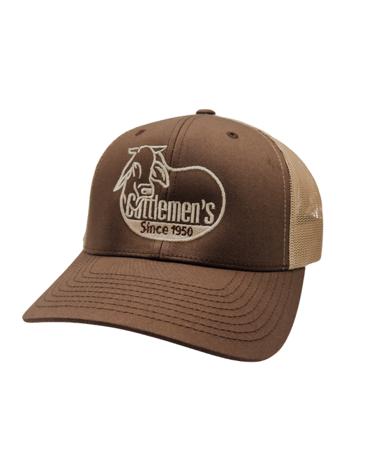 Cattlemen's  Logo Hat -  BROWN AND KHAKI