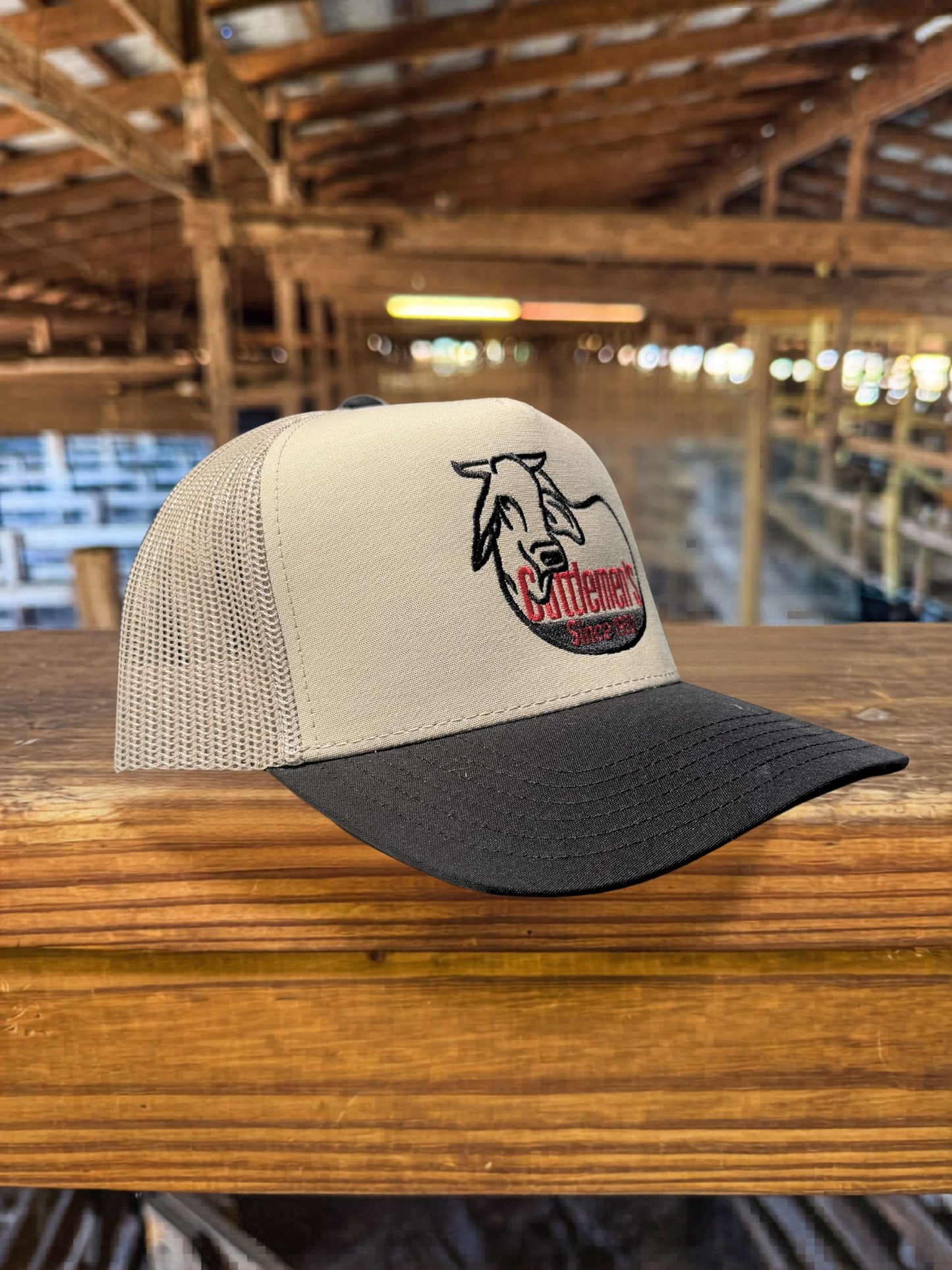 Cattlemen's  Logo Hat -  Khaki/Black/Red