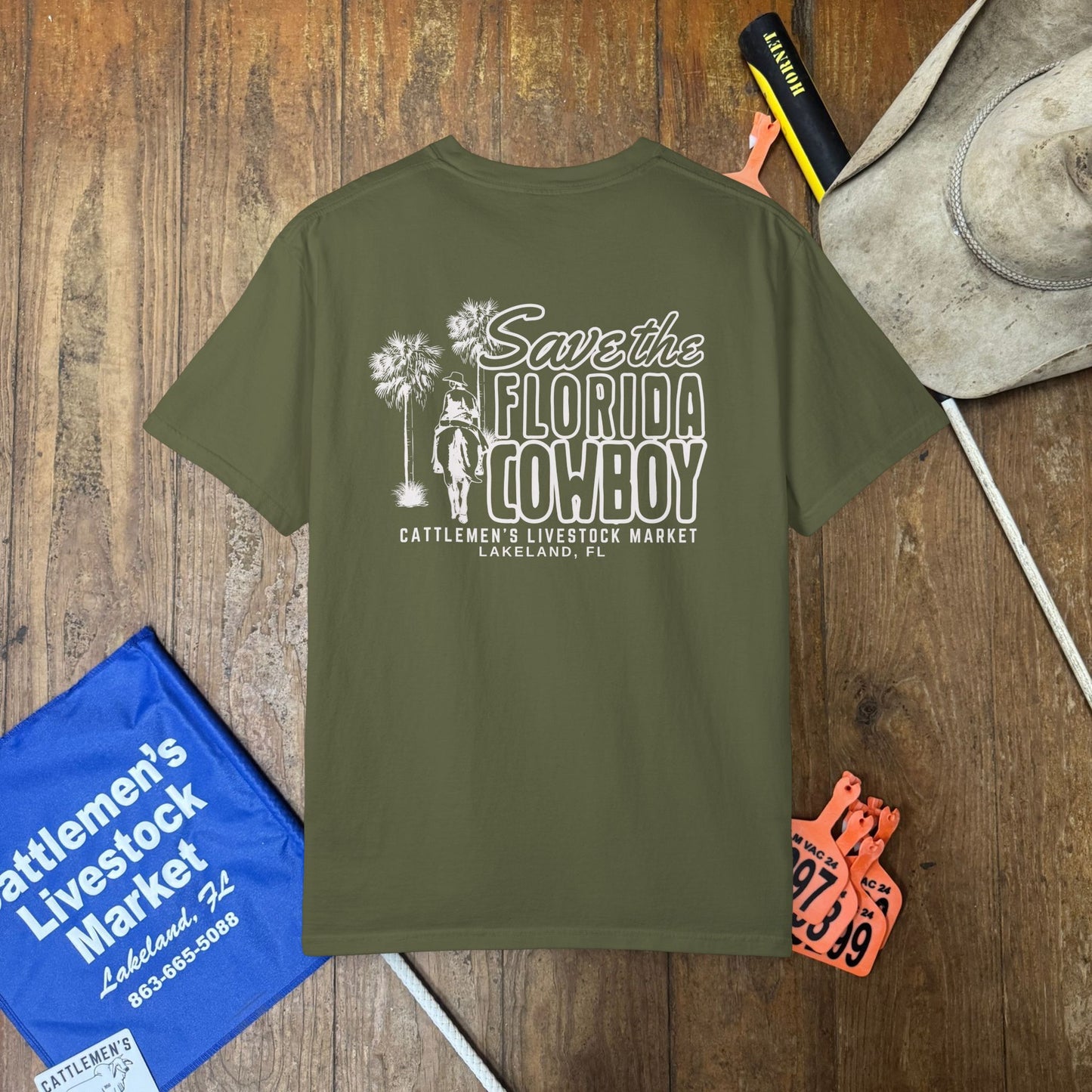 SAVE THE FLORIDA COWBOY | Comfort Colors tee | Front & Back