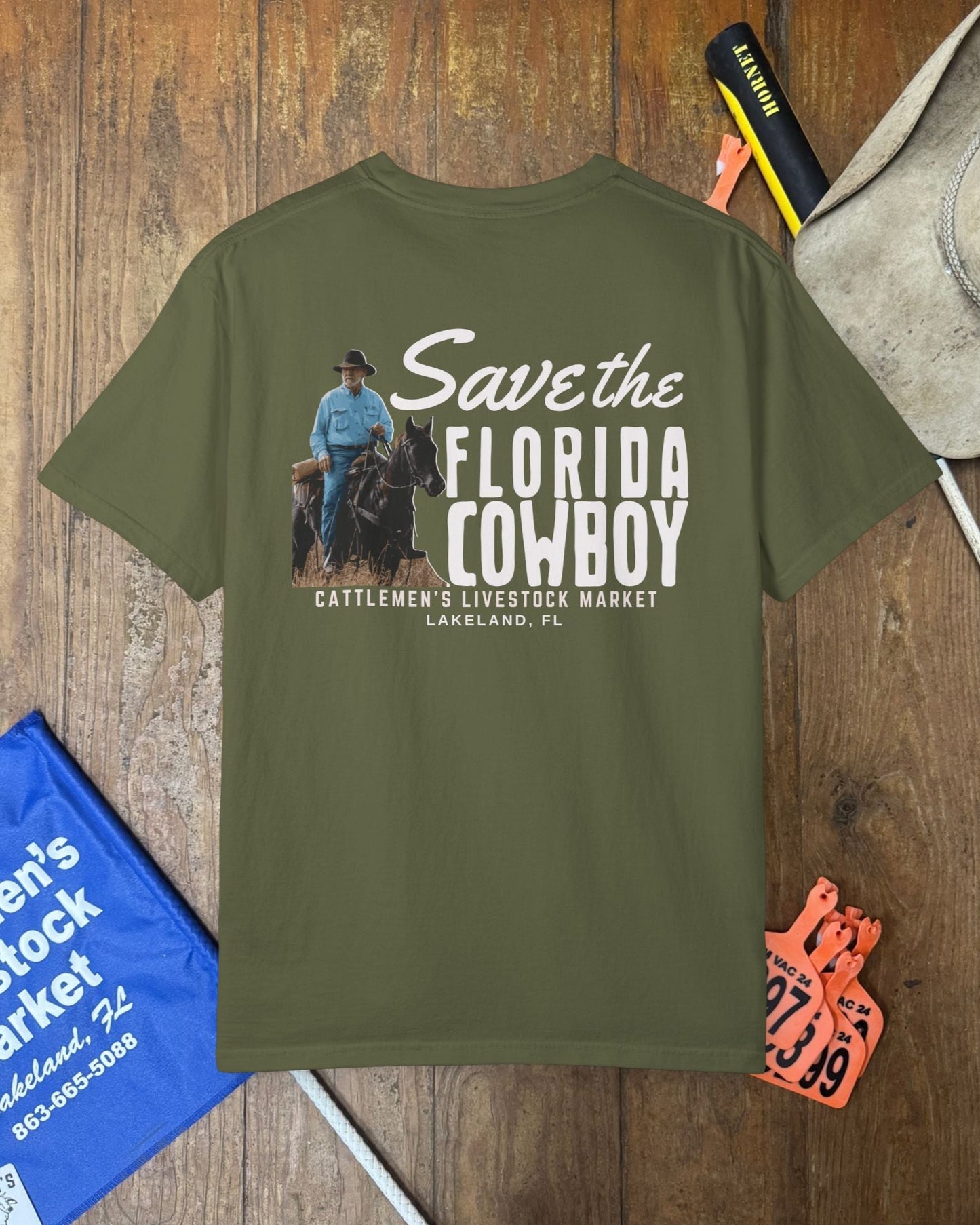 SAVE THE FLORIDA COWBOY | Comfort Colors tee - Olive