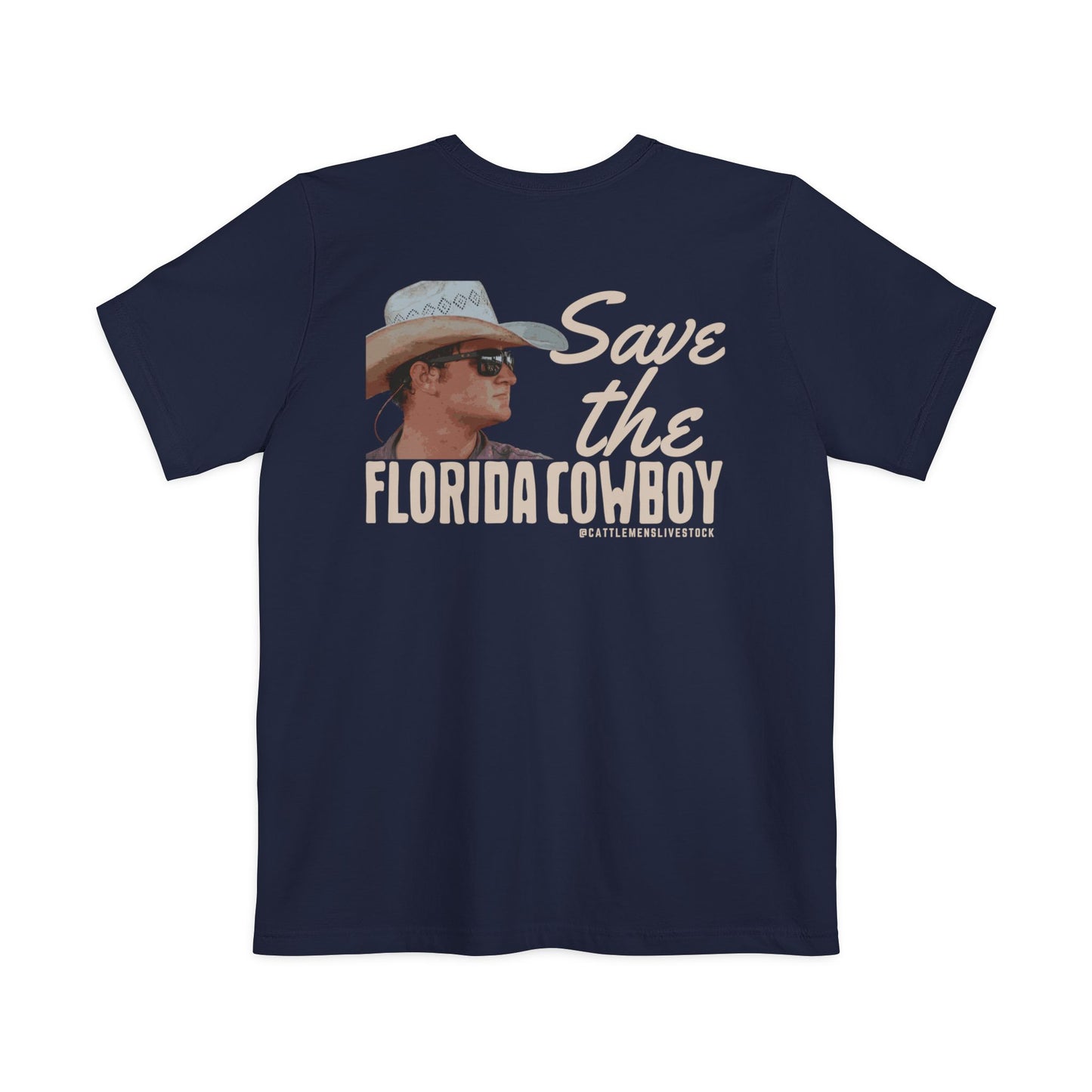 "Save the Florida Cowboy" - Navy Unisex Pocket T-shirt