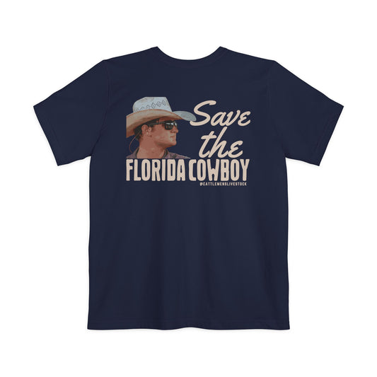 "Save the Florida Cowboy" - Navy Unisex Pocket T-shirt