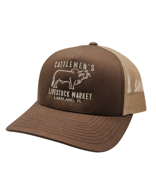 Cattlemen's old school  Logo Hat -  BROWN AND KHAKI