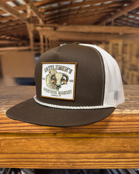 The Cattlemen's Patch Hats -Brown & white