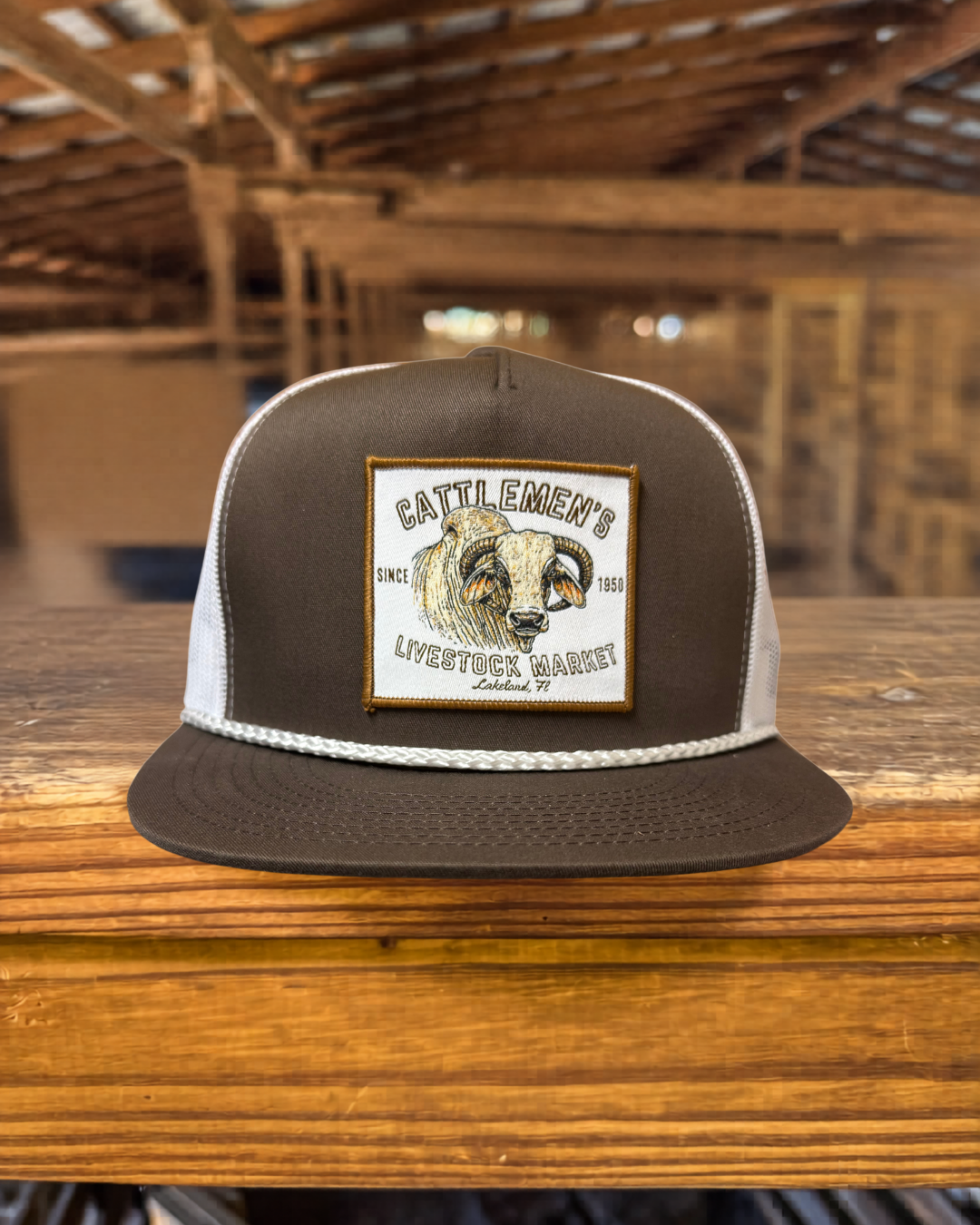The Cattlemen's Patch Hats -Brown & white