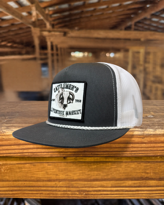 The Cattlemen's Patch Hats - Charcoal gray & White