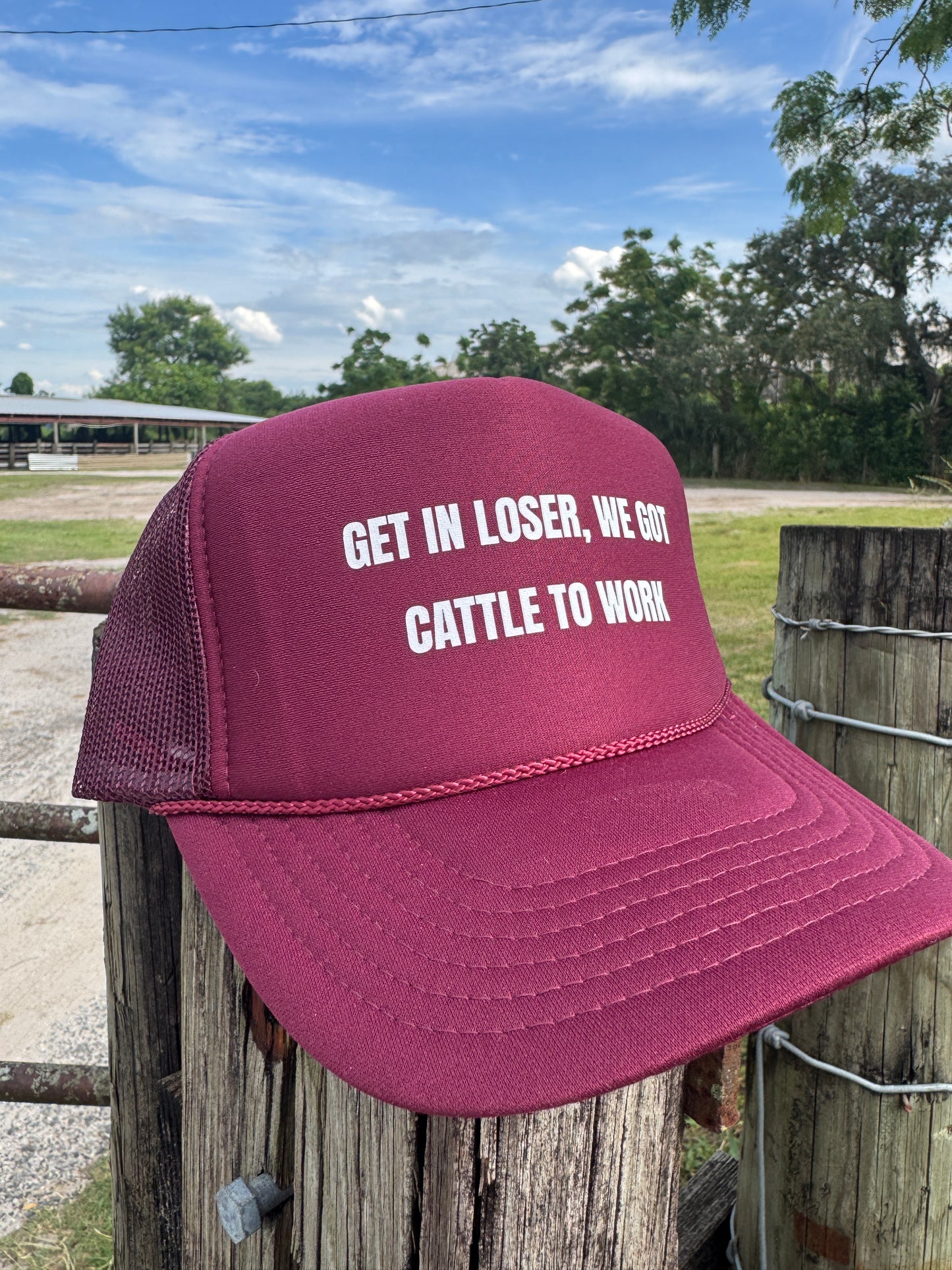 Cattle to Work Hat | Pre Order - will ship 9/12 | Maroon Hat