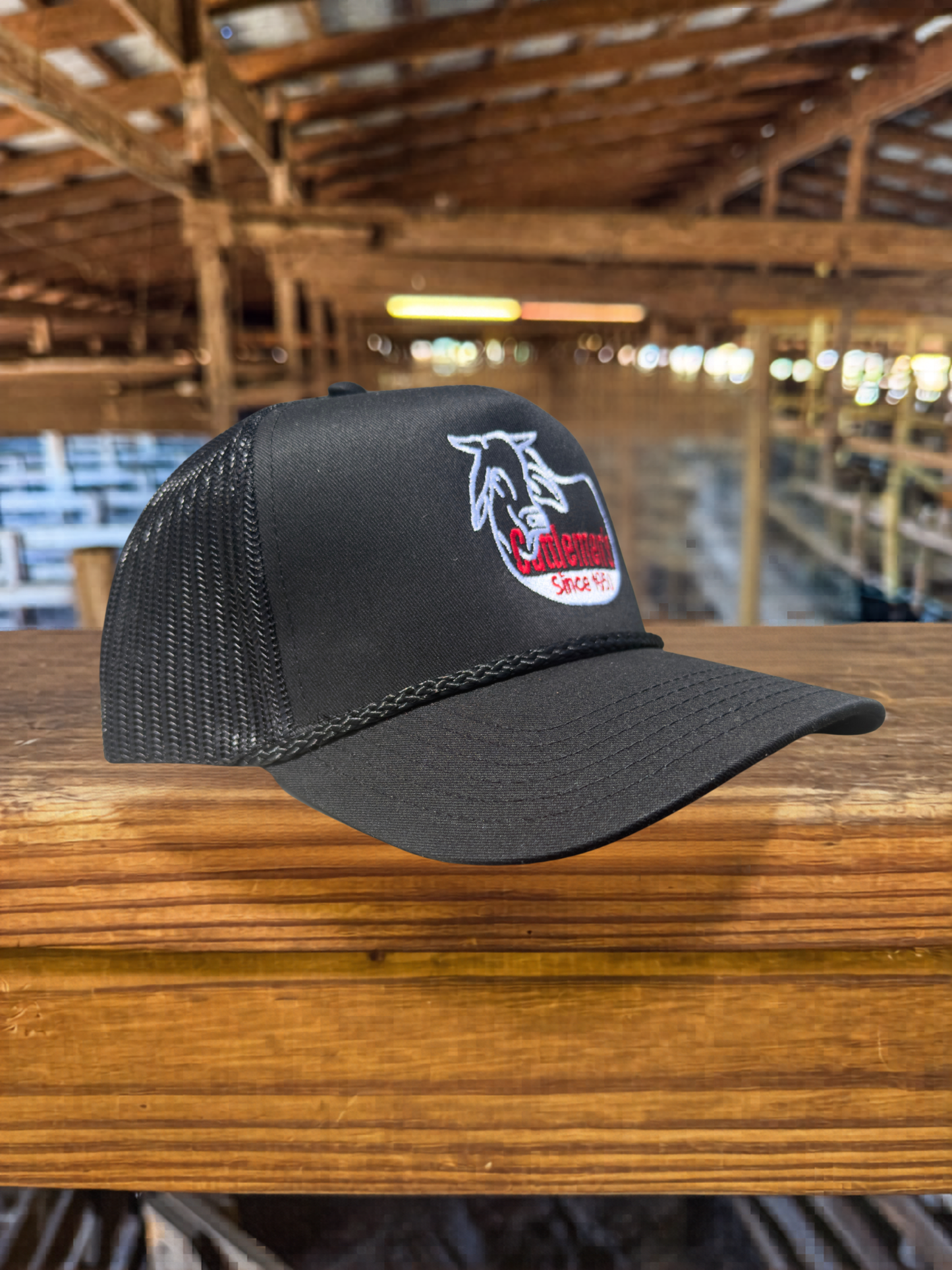 Cattlemen's  Logo Hat -  Black/Red Rope