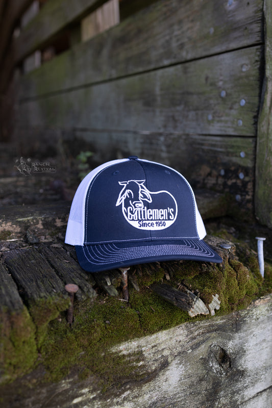 Cattlemen's Hat - Navy & White