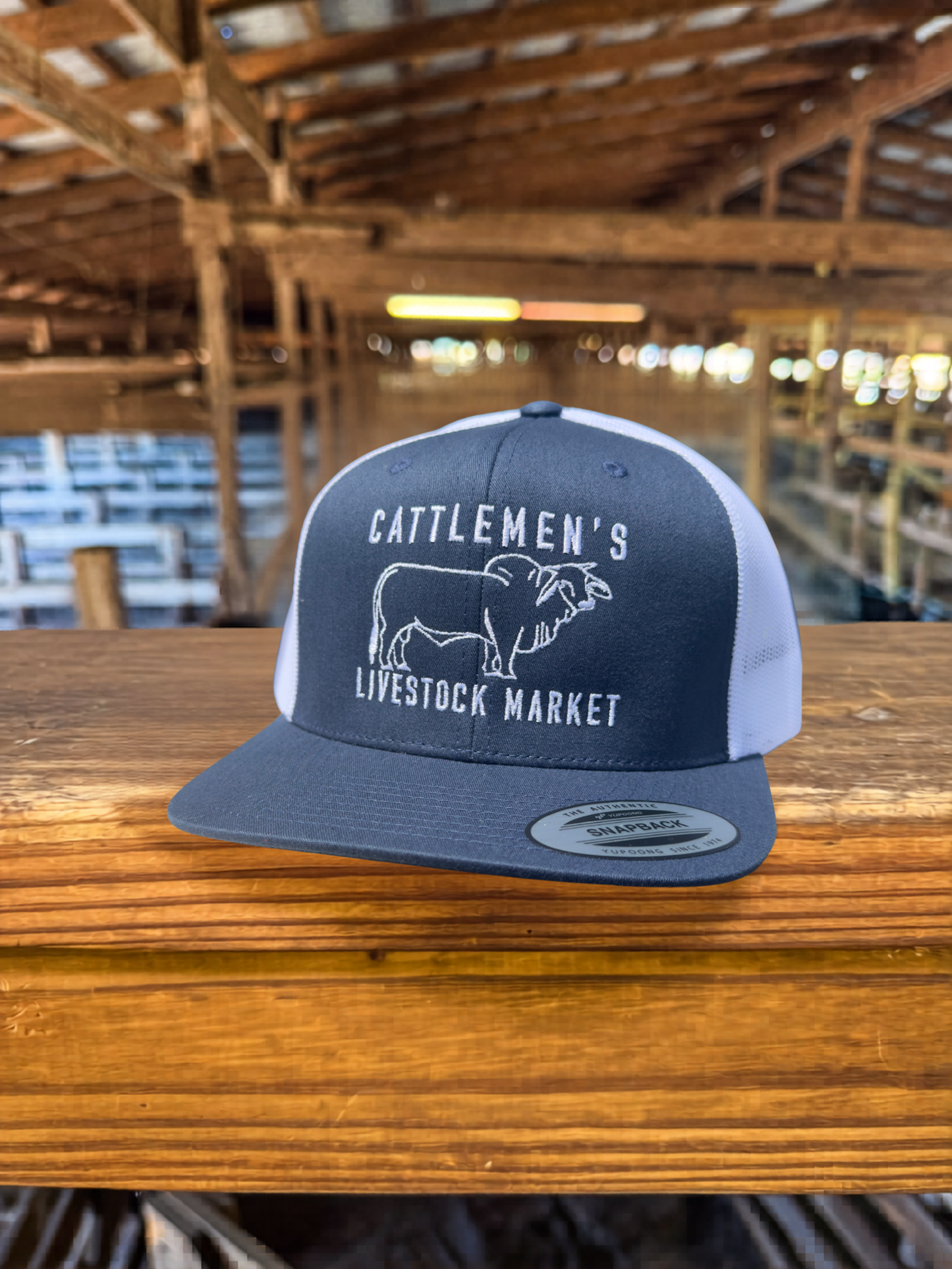 Cattlemen's Old School Logo Hat - Navy & white