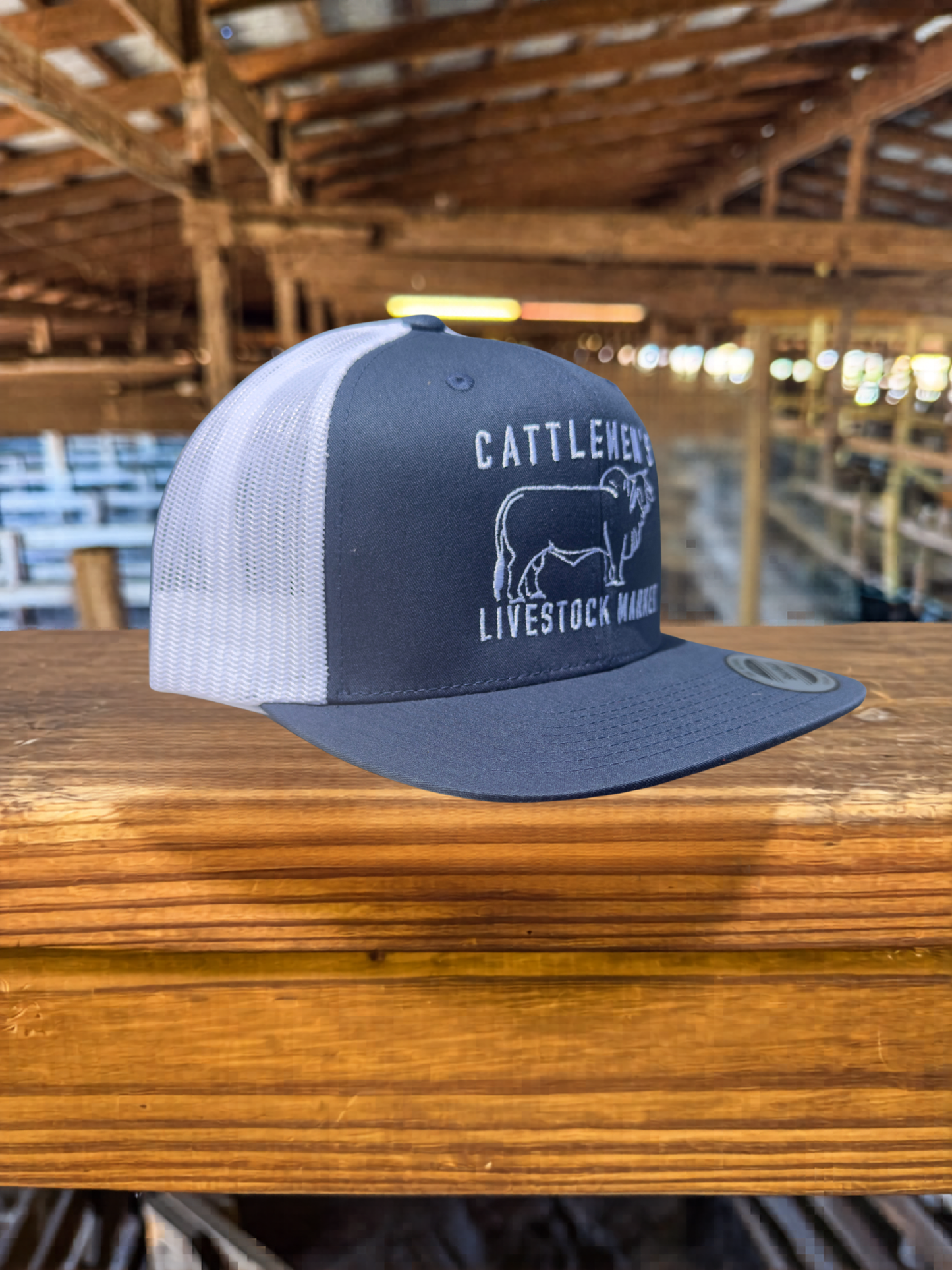 Cattlemen's Old School Logo Hat - Navy & white