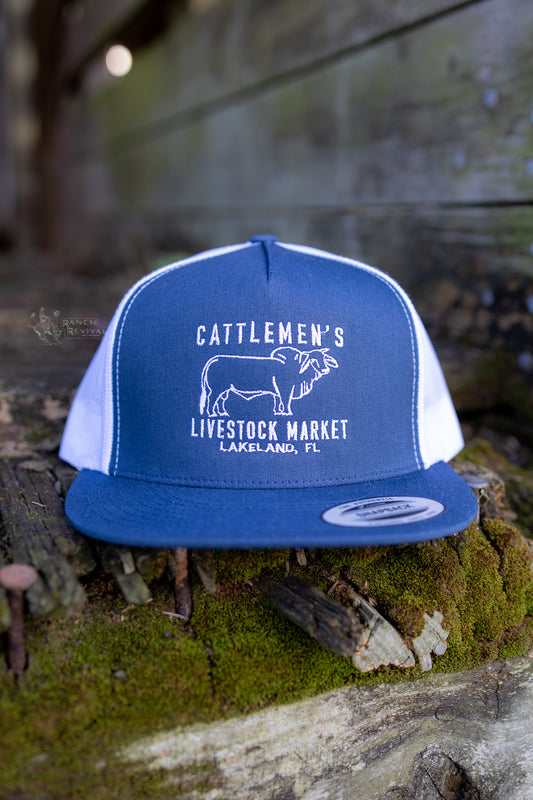 Cattlemen's Old School Logo Hat - Navy & white