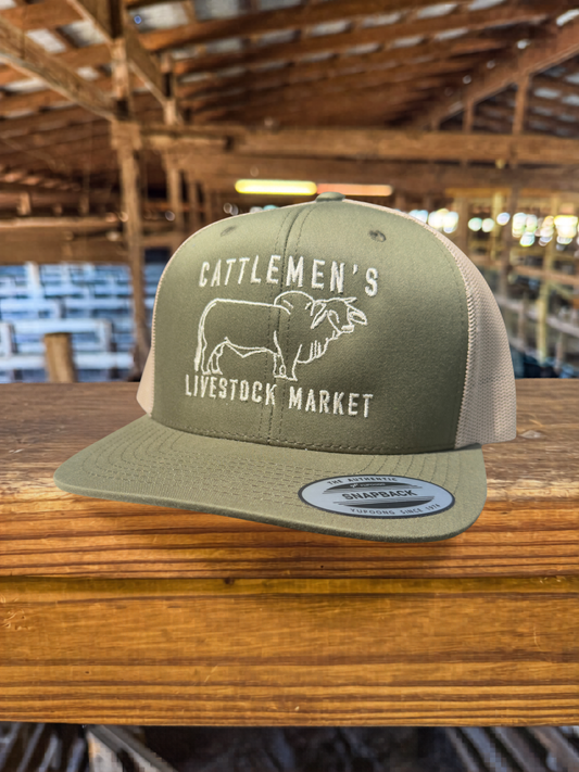 Cattlemen's Old School Logo Hat - Olive & Khaki