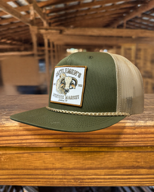 The Cattlemen's Patch Hats - Olive and Tan
